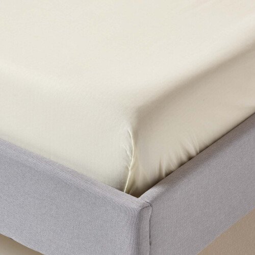 Homescapes (King, Cream) Egyptian Cotton Flat Sheet 200 Thread Count Bed Sheet 2