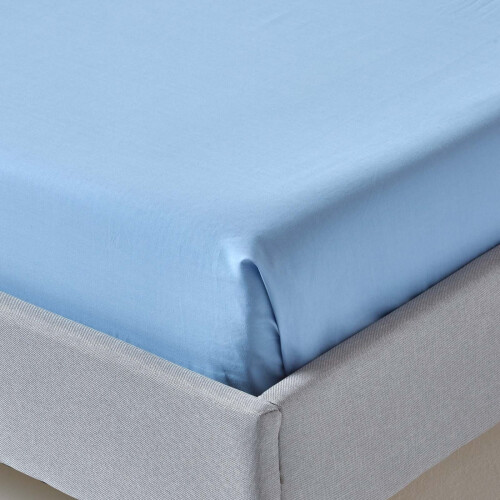 Homescapes (King, Blue) Egyptian Cotton Flat Sheet 200 Thread Count Bed Sheet 2
