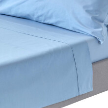 (Single, Blue) Egyptian Cotton Flat Sheet 200 Thread Count Bed Sheet