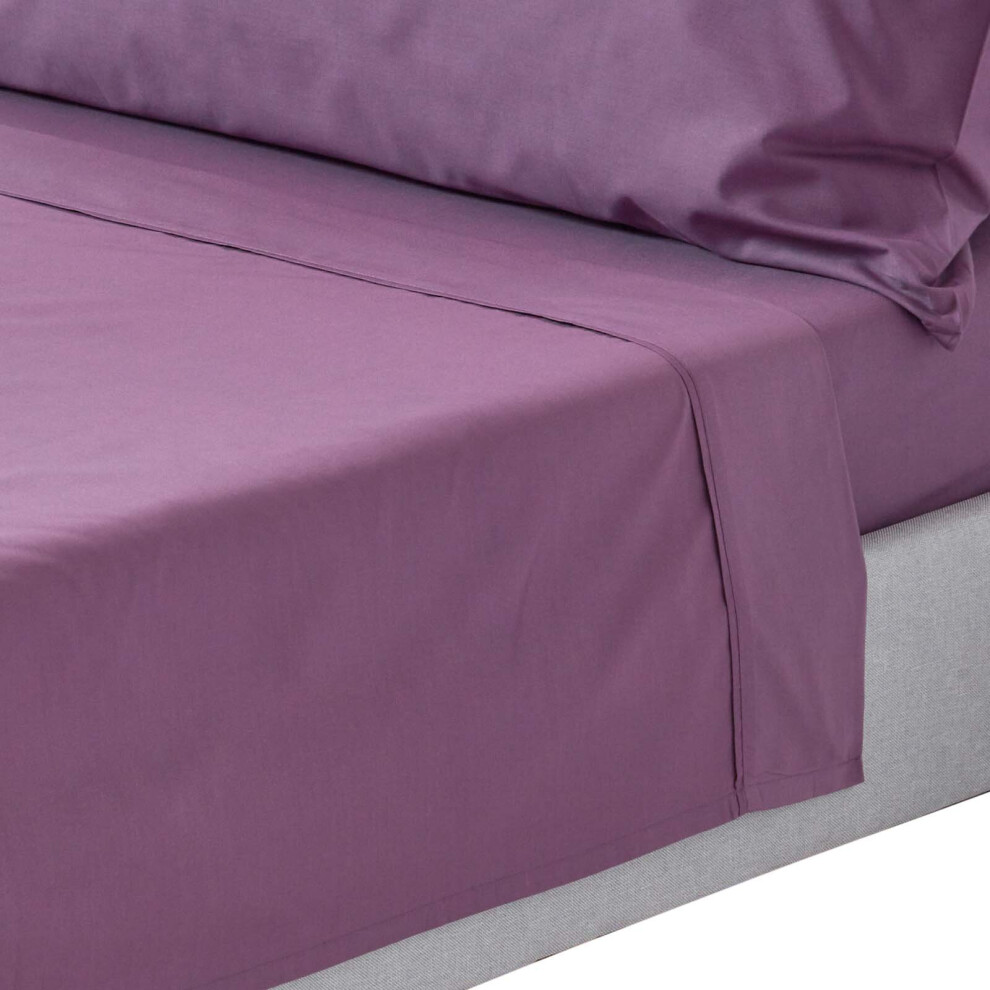 Homescapes Purple (Double, Grape) Egyptian Cotton Flat Sheet 200 Thread Count Bed Sheet