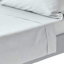 (Single, Silver Grey) Egyptian Cotton Flat Sheet 200 Thread Count Bed Sheet