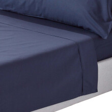 (Double, Navy) Egyptian Cotton Flat Sheet 200 Thread Count Bed Sheet