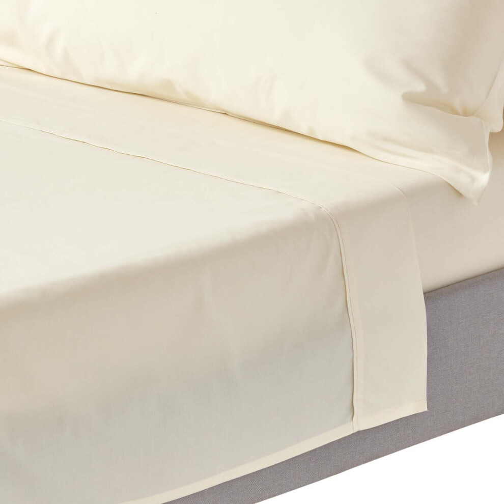 Homescapes (King, Cream) Egyptian Cotton Flat Sheet 200 Thread Count Bed Sheet