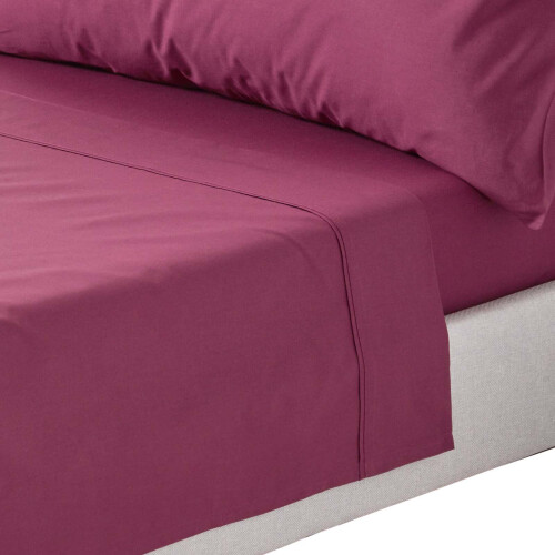 Homescapes (Double, Plum) Egyptian Cotton Flat Sheet 200 Thread Count Bed Sheet