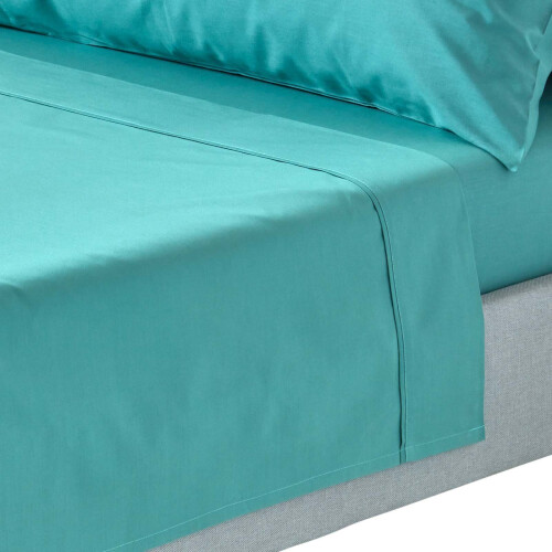 Homescapes (Super-King, Teal) Egyptian Cotton Flat Sheet 200 Thread Count Bed Sheet