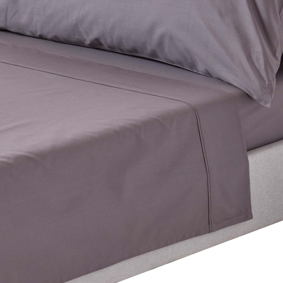 (Super-King, Dark Grey) Egyptian Cotton Flat Sheet 200 Thread Count Bed Sheet