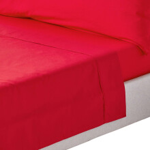 (Super-King, Red) Egyptian Cotton Flat Sheet 200 Thread Count Bed Sheet