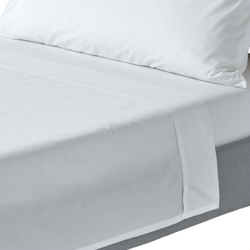 Homescapes (Single, White) Egyptian Cotton Flat Sheet 200 Thread Count Bed Sheet