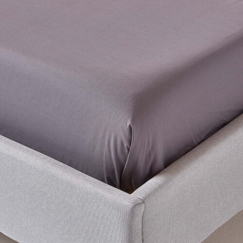 Homescapes (Super-King, Dark Grey) Egyptian Cotton Flat Sheet 200 Thread Count Bed Sheet 2