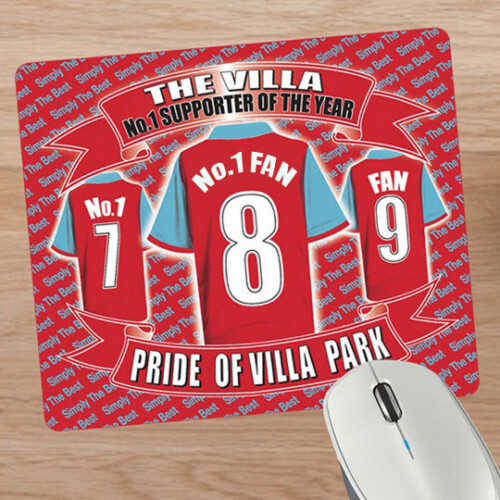 Aston Villa Football Shirt Mouse Mat Gift
