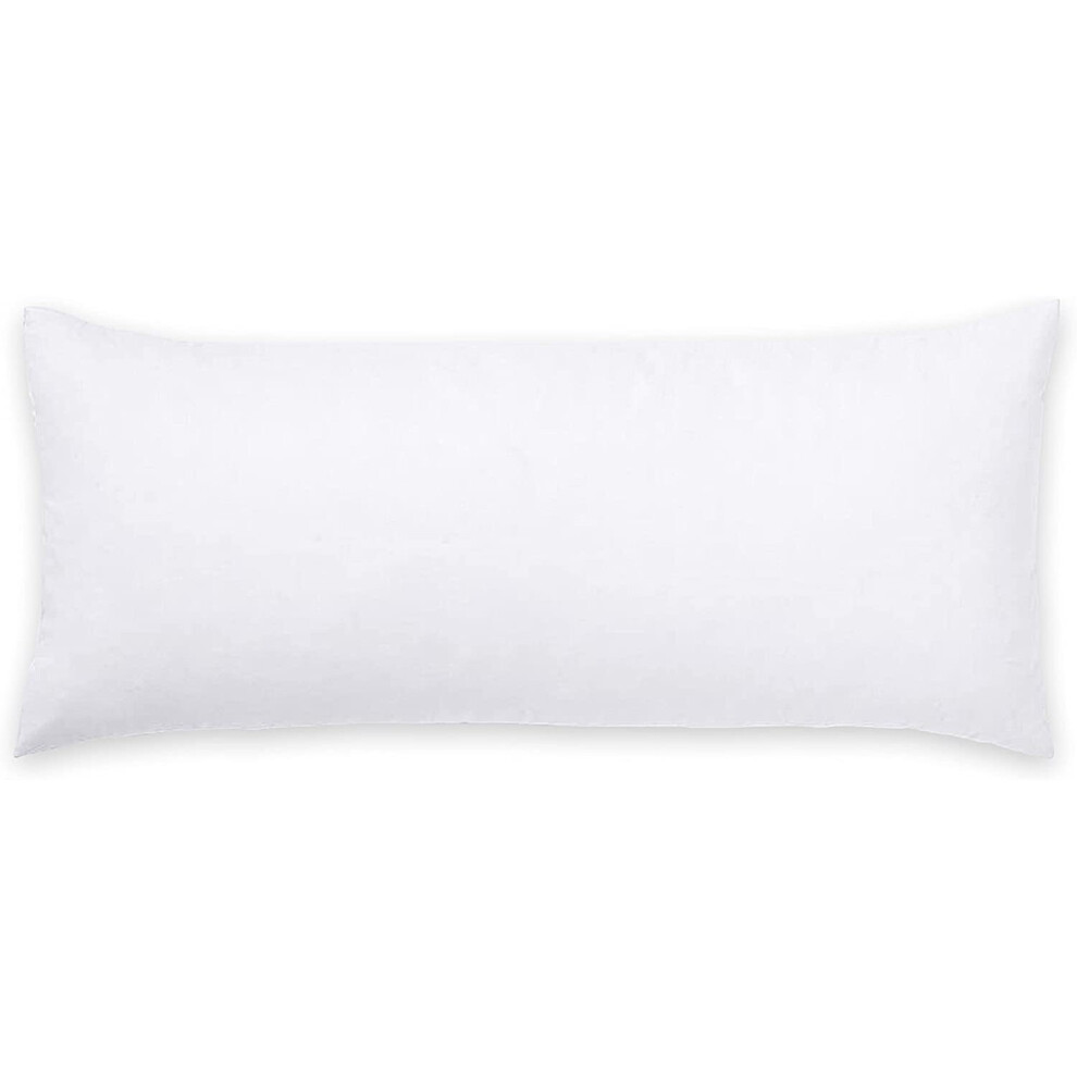 (Poly Cotton Bolster Pillowcase (White, King 5ft)) Luxury Bolster Pillow Case- Pregnancy Maternity Long Orthopaedic Support Pillow Cover in white crea