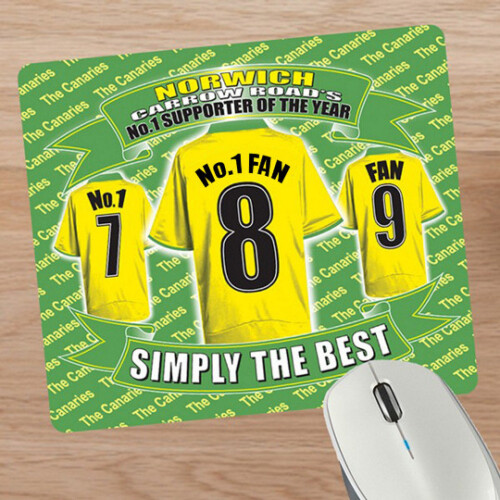 Norwich Framed Football Shirt Mouse Mat Gift