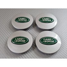 Land Rover Wheel Centre Caps - Silver/Green