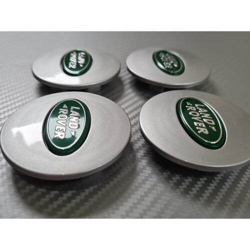 Land Rover Wheel Centre Caps - Silver/Green 2