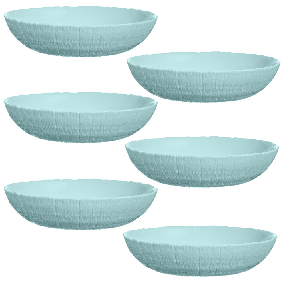 (6) Luminarc Tempered Opal Glass 14cm Turquoise Serving Salad Bowl Dinnerware Home