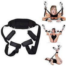 Poison Pear Adjustable Thigh and Wrist Restraint Straps Support Strap with Whip