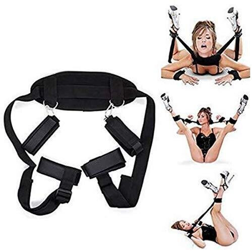 Poison Pear Adjustable Thigh and Wrist Restraint Straps Support Strap with Whip