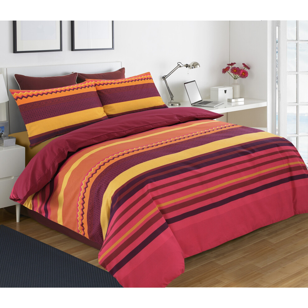(Double, Benjamin Reg / Orange) Benjamin Duvet Cover Set With Pillowcases Size