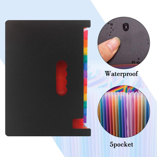 24Pockets Expanding File Folder A4 Large Plastic Expandable File Organizers Standing Accordions Folder 1