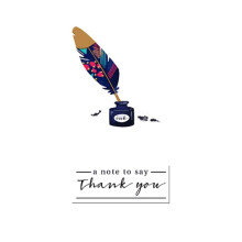 A Note To Say Thank You Greeting Card By The Curious Inksmith Greetings Cards
