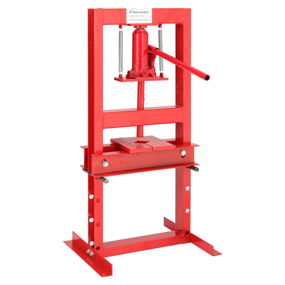 (Red) 6 ton Heavy Floor Hydraulic Bench Press Workshop Garage Standing Press Machines