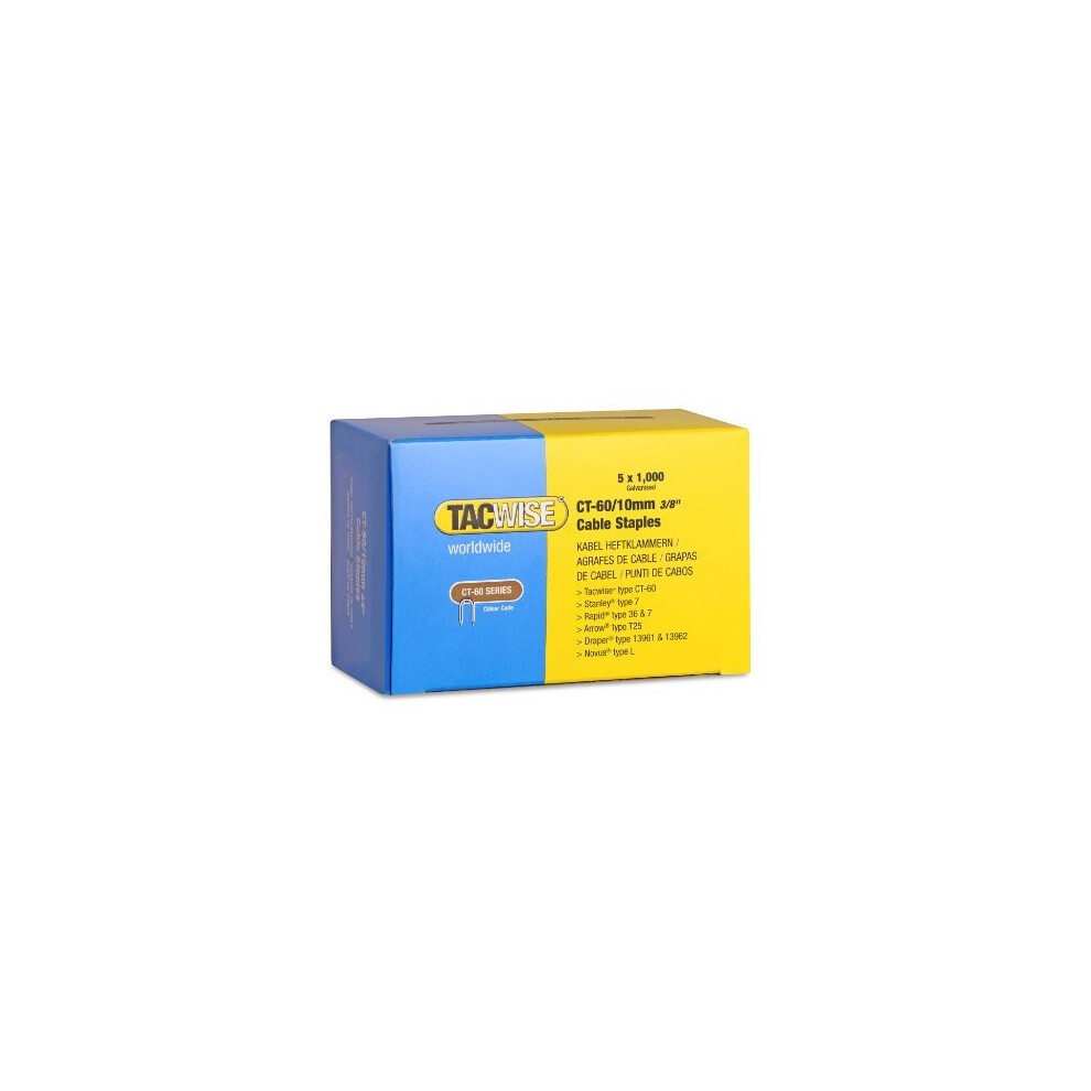 OPEN-BOX TACWISE 0354 CT-60/10 mm Divergent Point Galvanised Staples, 10 mm