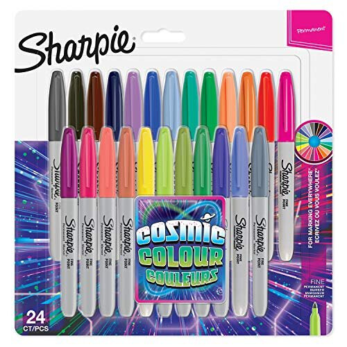 Sharpie OPEN-BOX Sharpie Permanent Markers | Fine Point | Cosmic Colour | Limited Edition | 24 Count
