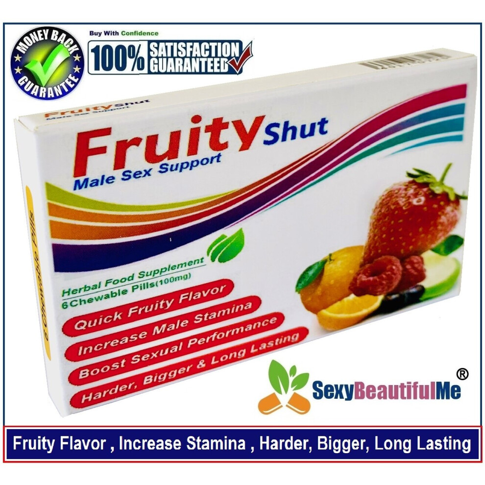 FruityShut Sex Caps/Pills/Tabs For Men-Harder,Stronger&Longer Pleasure-(6 Tabs)