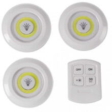 Disque lumineux LED télécommandé à piles avec minuterie x 3