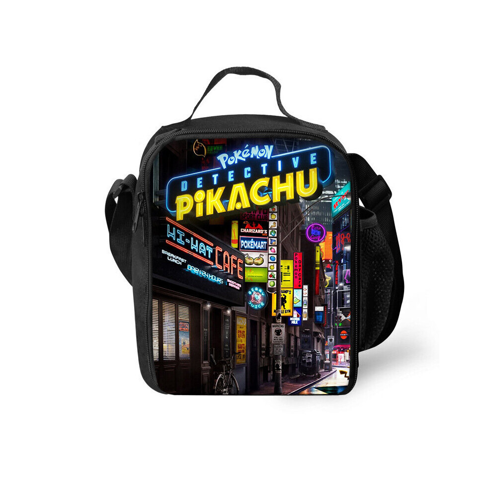 (G) New Kids Pokemon Detective Pikachu Insulated Lunch Bag School Snack Picnic Box Travel Hand Bag