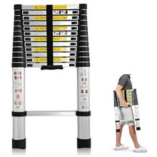 (3.8M Ladder ) Telescopic Ladder Extension Latest Design DIY Multi-Purpose Straight Ladder A Frame Ladder