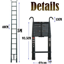 ((5M Ladder with hook)) Telescopic Ladder Extension Latest Design DIY Multi-Purpose Straight Ladder A Frame Ladder