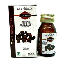 Durvesh Clove Oil 30ml - Pure and Potent Clove Essential Oil - Versatile Oil for Aromatherapy, Massage, and Oral Care - Convenient 30ml Size