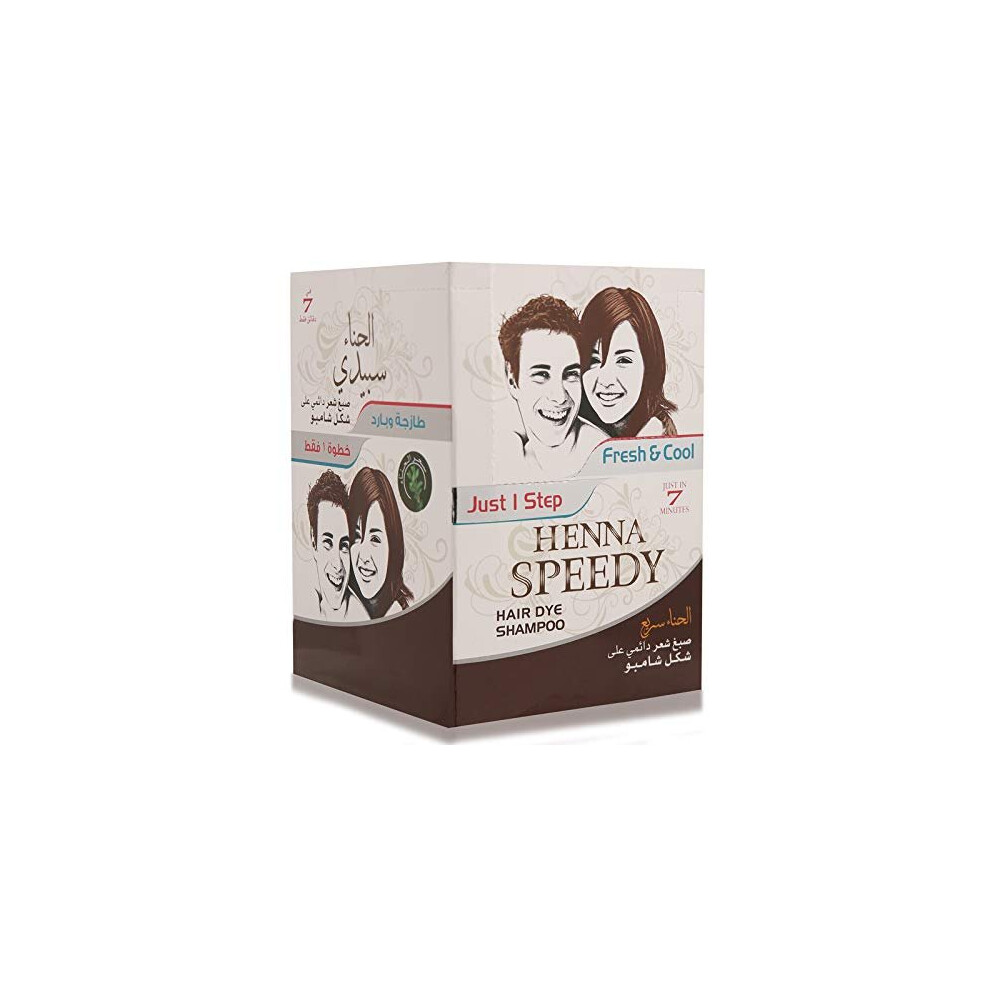 Henna Speedy Natural Brown Hair Dye Shampoo - 12 X 30 ml