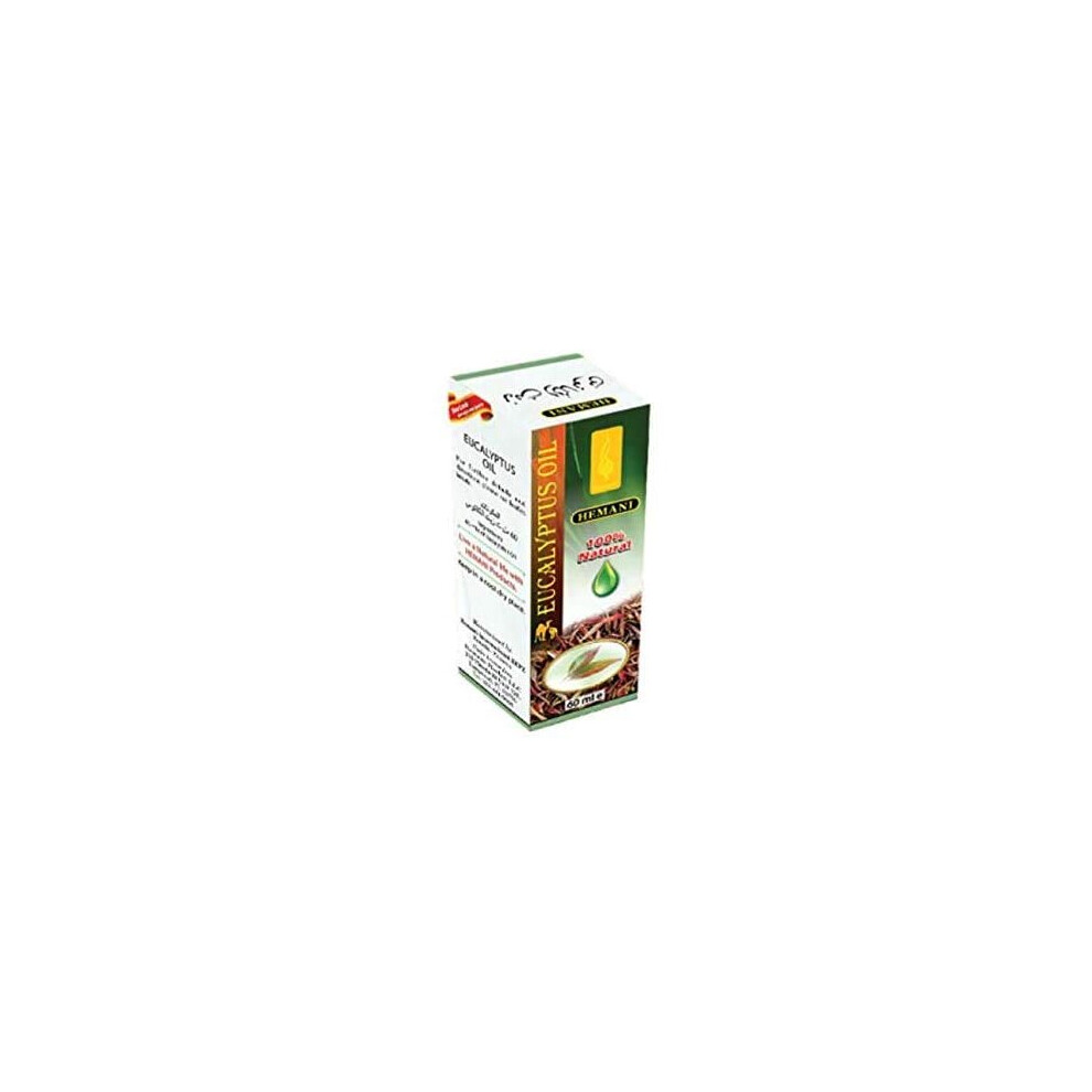 Hemani Eucalyptus Oil 60 ml - Essential Oil & Multipurpose Oil - Mainly Used for Healing Wounds, Ulcers, Cuts, Insect Bites and Stings