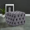 Living And Home Square Velvet Upholstered Buttoned Stool 2