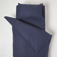 (Navy Blue) Cotton Cot Bed Duvet Cover with Pillowcase 200 Thread Count