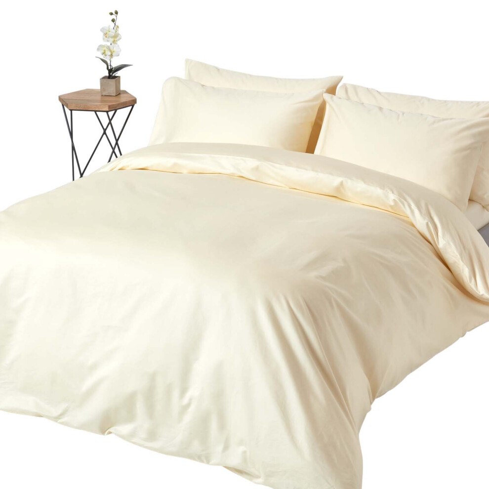 Homescapes (King, ) Duvet Cover With Pillowcase 1000 Thread Count Cream