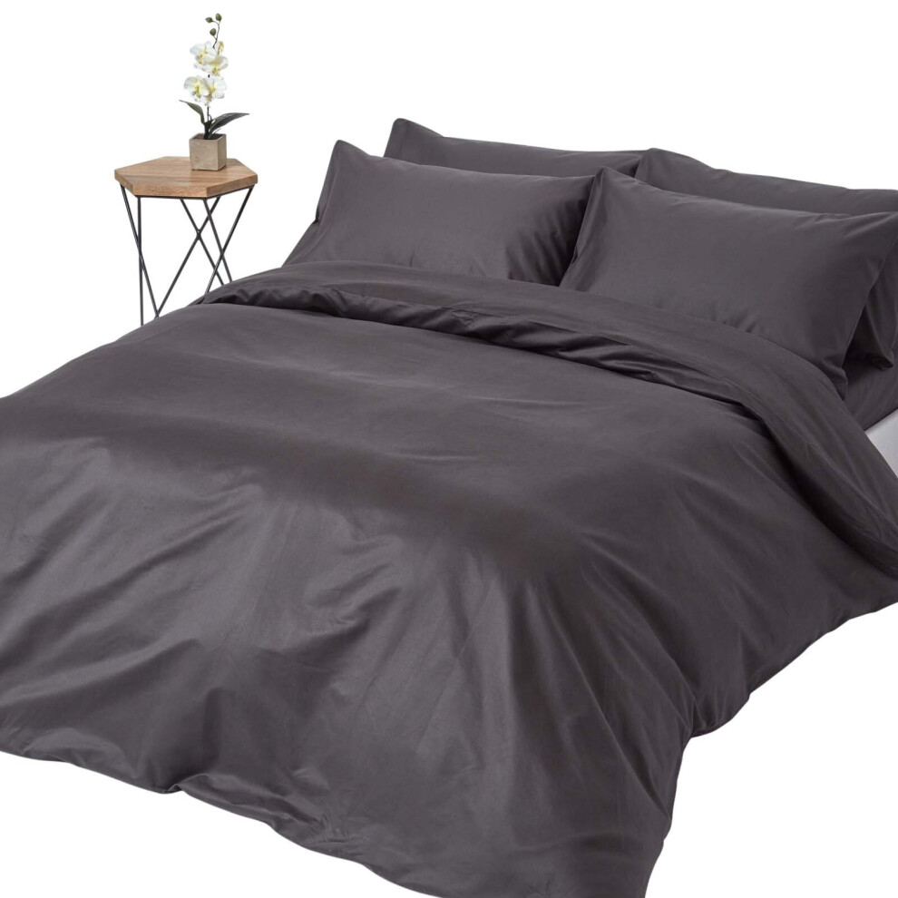 Homescapes (Super-King, Dark Grey) Duvet Cover With Pillowcase 1000 Thread Count