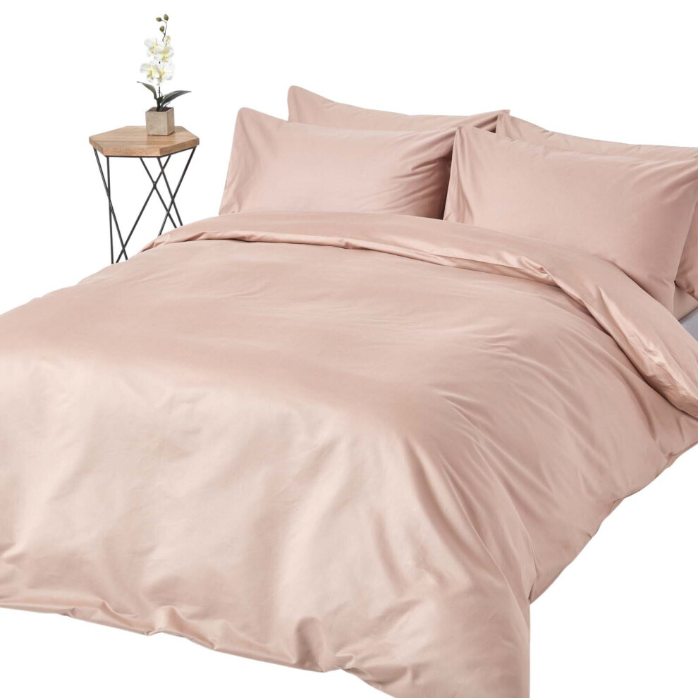 Homescapes (Single, Moonlight Beige) Duvet Cover With Pillowcase 1000 Thread Count Cream
