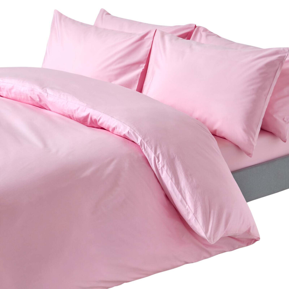 Homescapes (Single, Pink) Duvet Cover With Pillowcase 200 Thread Count