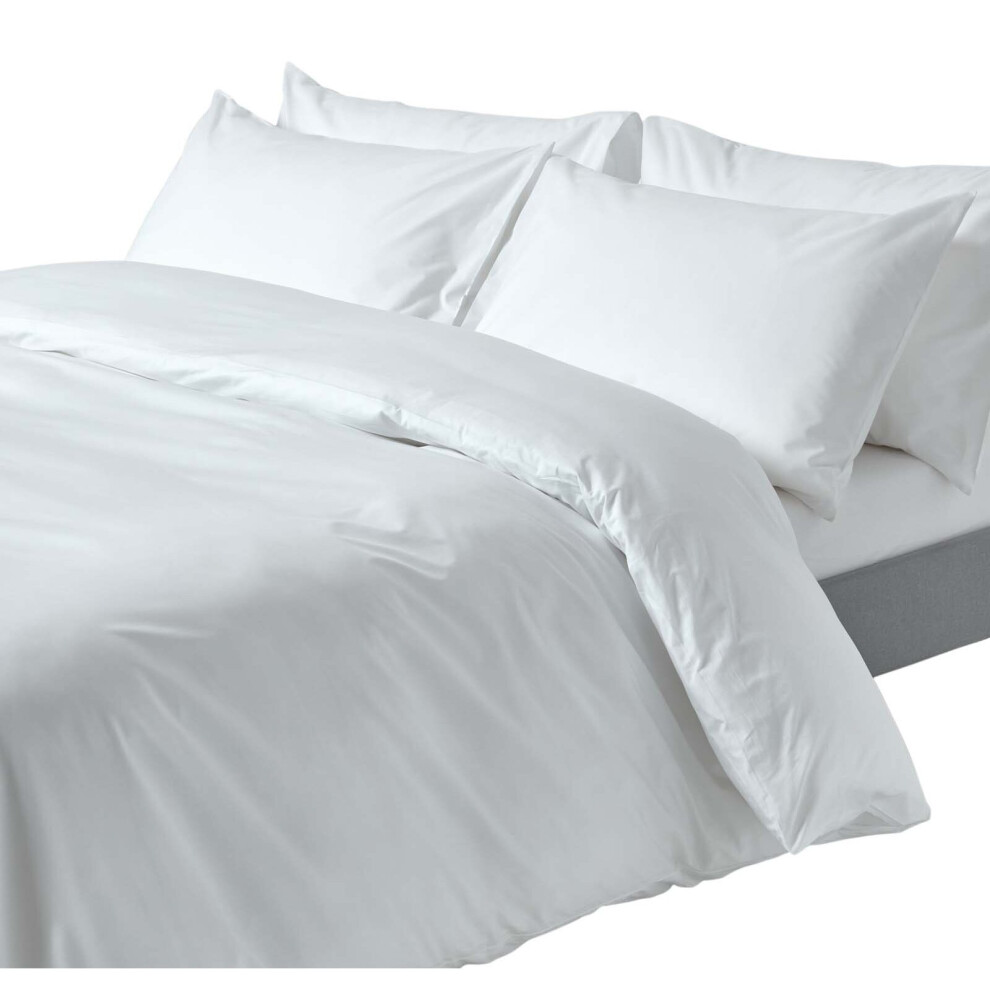 Homescapes (Single, White) Duvet Cover With Pillowcase 200 Thread Count