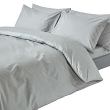 (Single, Silver) Duvet Cover with Pillowcase 200 Thread count