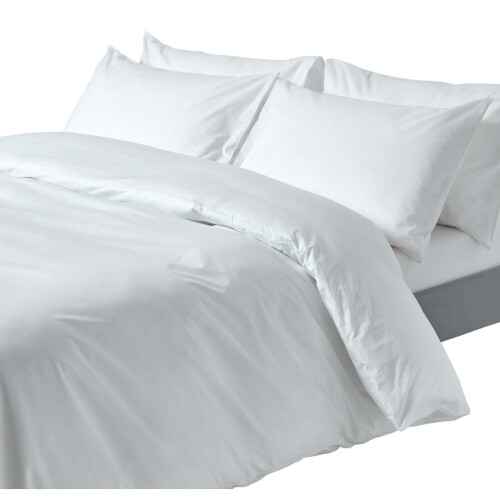 Homescapes (Super-King, White) Duvet Cover with Pillowcase 200 Thread count