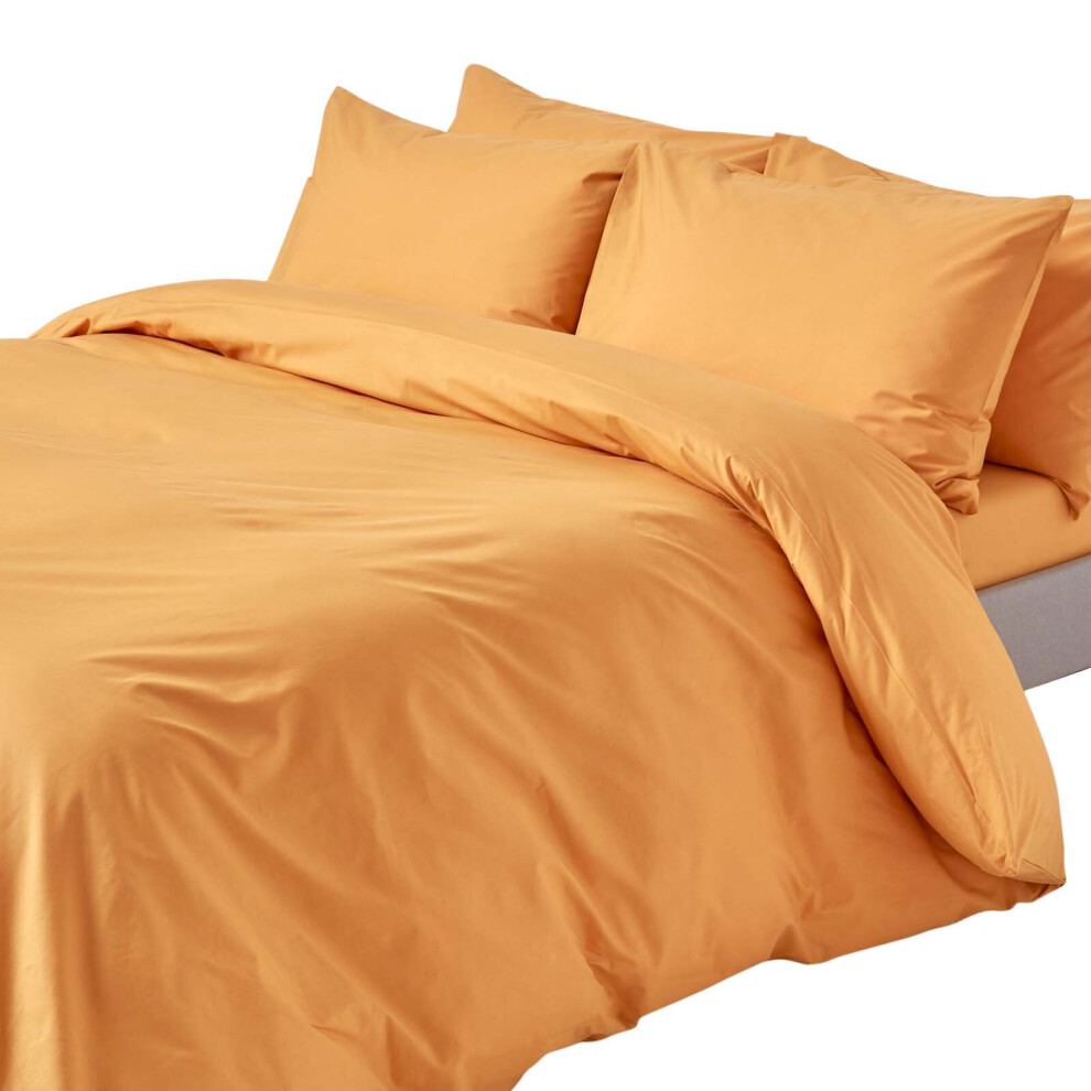 Homescapes (Double, Mustard) Duvet Cover With Pillowcase 200 Thread Count