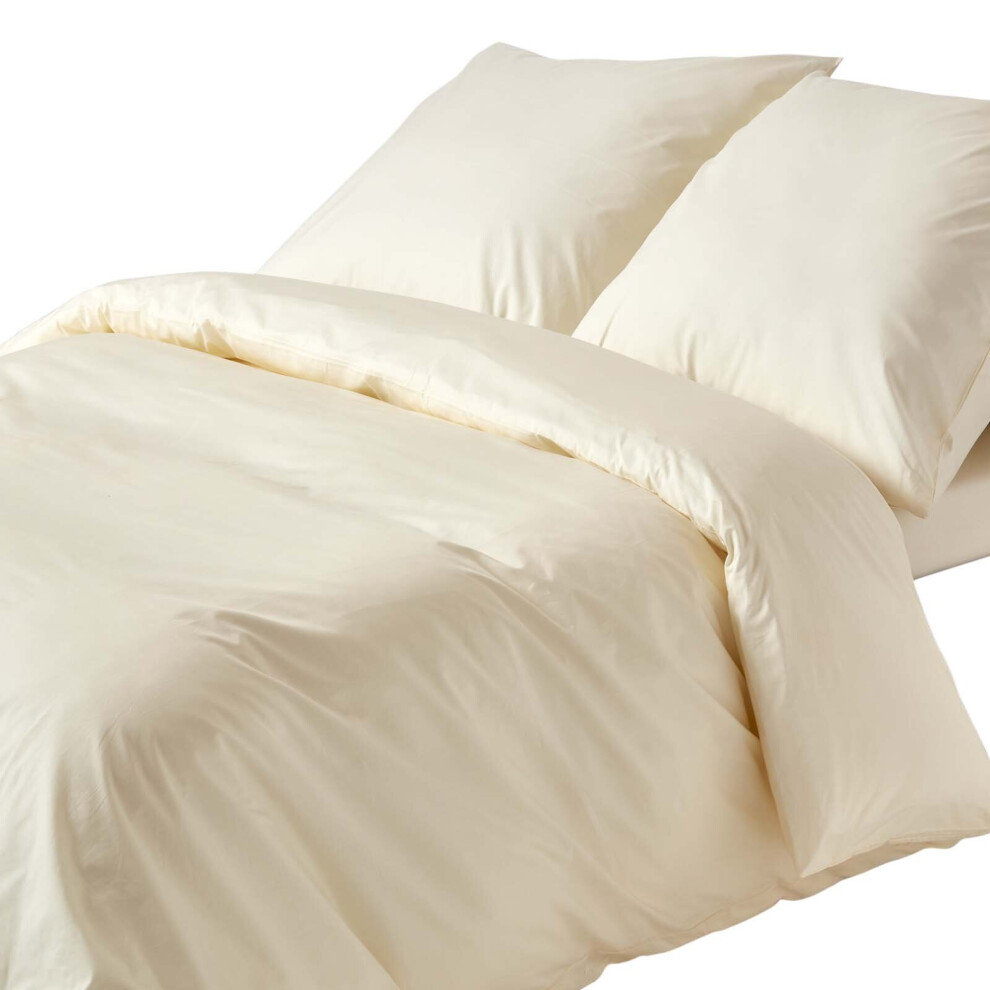 Homescapes (Euro Size - 155 X 220 Cm, ) Duvet Cover With Pillowcase 200 Thread Count Cream