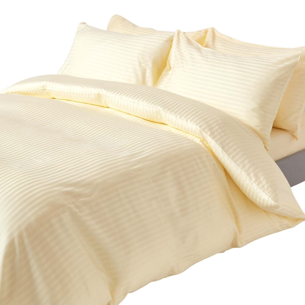 Homescapes (King, Pastel Yellow) Duvet Cover With Pillowcase 330 Thread Count