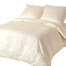 (Euro Size - 155 x 220 cm, Cream) Duvet Cover with Pillowcase 400 Thread Count