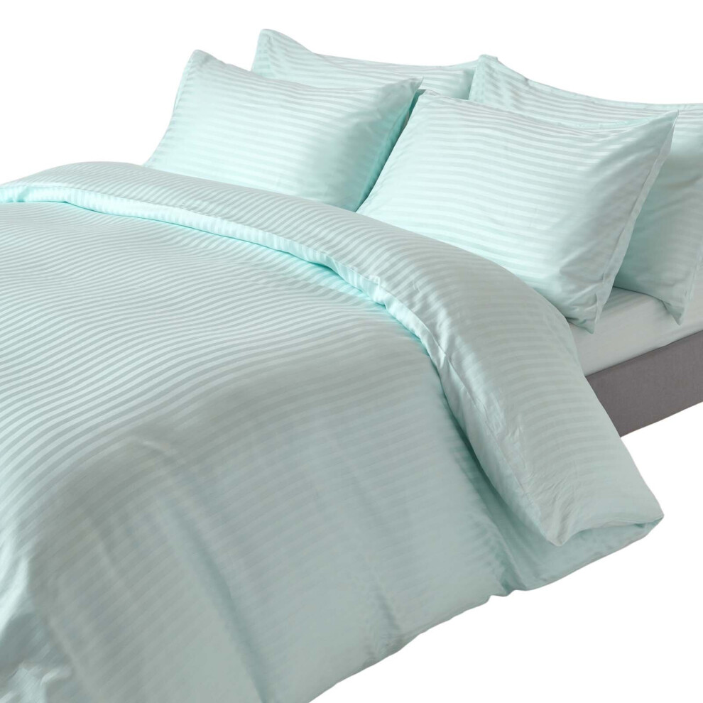 Homescapes Blue (Single, ) Duvet Cover With Pillowcase 330 Thread Count