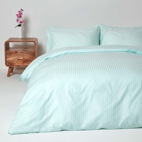 Homescapes (Double, Blue) Duvet Cover with Pillowcase 330 Thread count 1
